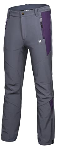 Little Donkey Andy Damen Winter Wanderhose Skihose Trekkinghose Snowboardhose, Softshell-Hose, Fleecegefüttert und wasserabweisend Grau M
