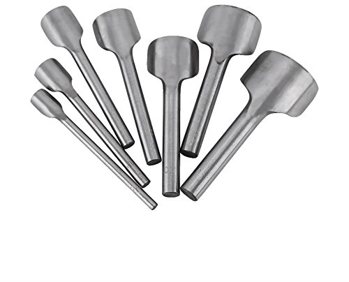 Lot de 7 emporte-pièces demi-ronds pour cuir avec marquage des spécifications sur l'extrémité de la poignée (10-40 mm)