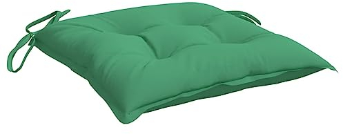 vidaXL Stuhlkissen 2 STK., Sitzkissen mit Bändern, Sitzauflage Outdoor Indoor, Stuhlauflagen Kissen für Gartenstuhl, Grün 40x40cm Oxford-Gewebe