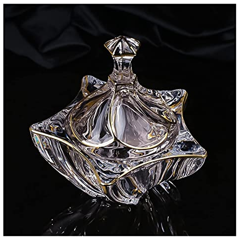 FZYE Sucrier en Verre Transparent, Pot de Bonbons en Cristal avec Couvercle en Cristal Pot de Stockage de Poivre de Pot de sel Boîte à Sucre pour la Cuisine à la Maison