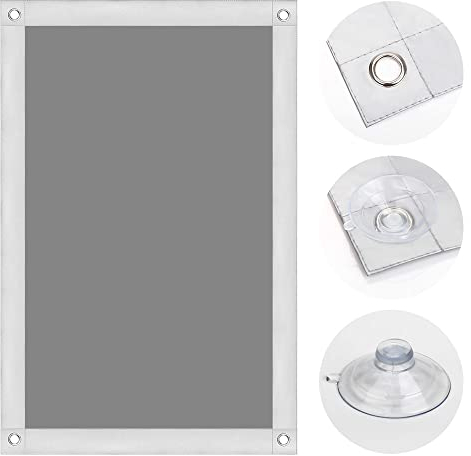 OBdeco Tenda termica al 100% oscurante, per finestra del tetto Velux, protezione dal calore senza fori, con ventose, grigio, 48 x 93 cm, per F06/206