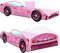 AS-TOR Kinderbett Jugendbett Autos 80x160 mit Matratze - Bett Schlafzimmer - Kindermöbel - Kinderbetten für Mädchen und Junge - Hochwertige Möbelplatte - Solide und Sicher - Rosa Auto
