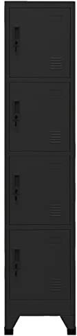 Tidyard Schließfachschrank Umkleideschrank Metallschrank Spind Fächerschrank Aktenschrank Büroschrank Lagerschrank Stahl Schwarz 38x45x180 cm