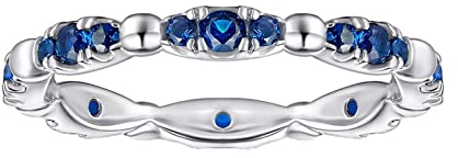 Lieson Verlobung Ring Silber 925 Damen, Frauen Ringe Mit Stein Rundherum Zierlich Zirkonia Hochzeit Ringe Silber Größe 54 (17.2)