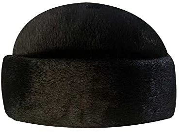 YUDATPG Men's Bomber Hats Ushanka Cossack Russian Military Hat Trapper Ski Hat for Winter Faux Fur Leather Hat Black Winter Thermal Cycling Cap for Outdoor Sports Cap Windproof Headwear