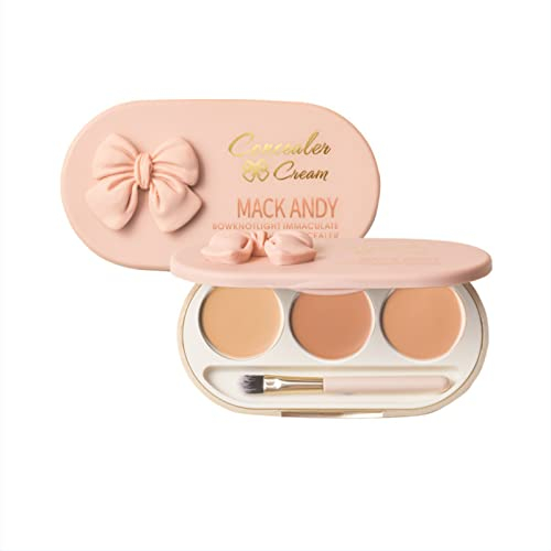 Anoudon 2 pcs Drei farbige Concealer schwarze Augenringe bedecken das Gesicht Akne Flecken und Sommersprossen aufhellen Feuchtigkeitsspendender Concealer Make-up-Basis, Lang Anhaltende Aufhellende
