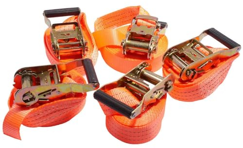 2EXTREME Spanngurt Set mit Ratsche 5X orange 6m 38mm 2t 2000kg 2000daN einteilig Zurrgurt