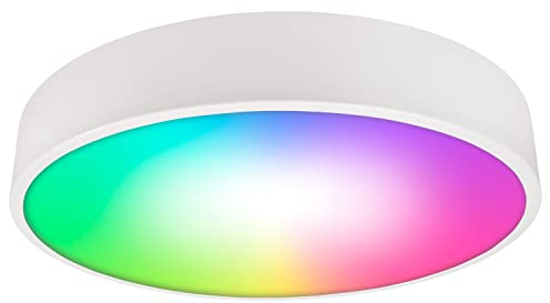 McShine - Led Deckenleuchte dimmbar Deckenlampe Wifi 35W I rund weiß I 4450lm Licht-Farben RGB einstellbar per App 3000K-6500K, Ø400xH50mm Lampe für Wohnzimmer, Kinderzimmer, Küche, Schlafzimmer