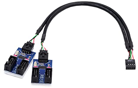 CY USB2.0 Motherboard Cable 9pin 10pin USB 2.0 Header 1 to 4 Female Extension Splitter Cable HUB Connector Adapter Port Multilier