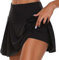 Short Sport Femme Ete Casual Sport Tennis Plissée Jupe Running Yoga Chic et Elegant Couleur Uni Taille Haute Mode Plage Short Court Fluide Doux Leger Pas Cher Short Femme Grande Taille Noir L