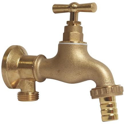 SOMATHERM FOR YOU, Kit Robinet d'arrosage orientable 15/21-20/27 en Laiton Brut avec Applique Murale sans écrou, Installation Rapide, étanchéité optimale, Pression Max 10 Bars
