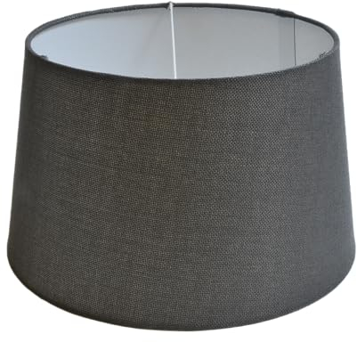 Lampenschirm rund aus Stoff H 18 x Ø 30 cm für Tisch - Stehlampen (anthrazit)
