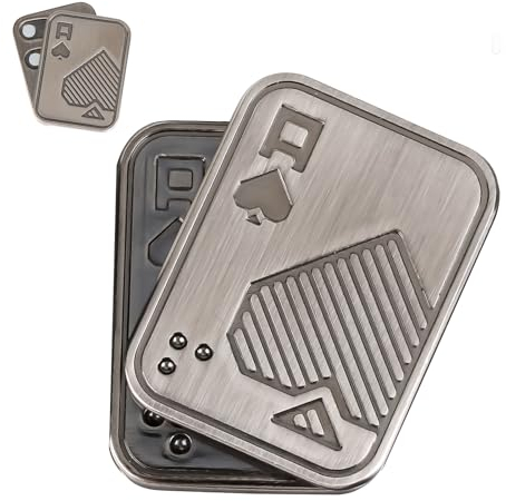 Metal Poker Fidget Slider für Erwachsene – Push Card Stress Relief Spielzeug, Tragbares EDC Fidget Toys für ADHS, Autismus, Angst, Freund