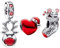 Feitery Christmas Charms Christmas Mouse and Reindeer Charm Set Kompatibilität für Pandora Armband Bead Charm für Damen Weihnachtszeit