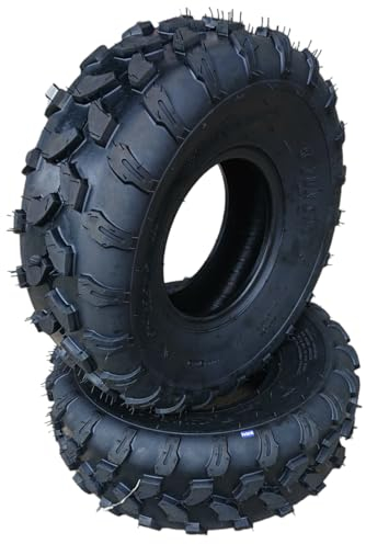 HMParts Pneu 19x7.00-8 (180/80-8) Ensemble (2x) pour Atv Quad Tracteur-Tondeuse avec Siège Charrues à Neige