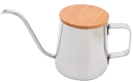 OUNONA Insulated Coffee Pour Over Coffee Maker Drip Coffee Pot Pour Over Coffee Kettle Coffee Espresso Machine Gooseneck Coffee Pot Juice Pot Stainless Steel Cover Wooden