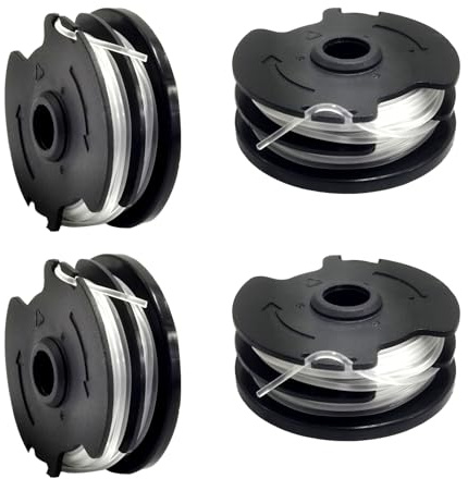 QENETY Rasentrimmer-Ersatzspule, 1,6 mm, 8,2 m, kompatibel mit Parkside PRTA 20-Li B2, PRT 550 A3, PRT 550 A1-LIDL IAN 311404 Akku-Rasentrimmer (4 Spulen)