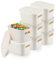 WENLISELL 8 Pcs Plastic Storage Boxes with Lids, White Storage Organiser with Handle, Stacking Plastic Storage Boxes for Shelves, Closet, Office,24x17x14cm