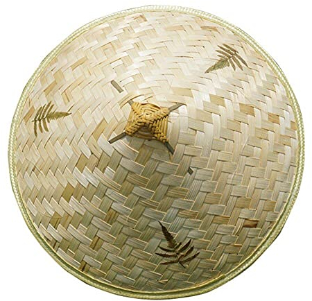 Keuyeo Sombrero De Mimbre De Bambú, Cómodo Sombrero De Paja Tejido Retro Hecho a Mano, Gorro De Granja para Viajes De Turismo, Sombrero De Sombrilla para Pescador Y Granjero