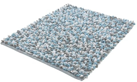 Kleine Wolke Badteppich Sling Opal 55 x 65 cm | OEKO-TEX, handgefertigt, rutschhemmende Unterseite, für Fußbodenheizung, maschinenwaschbar, 65% Polyester, 35% Baumwolle