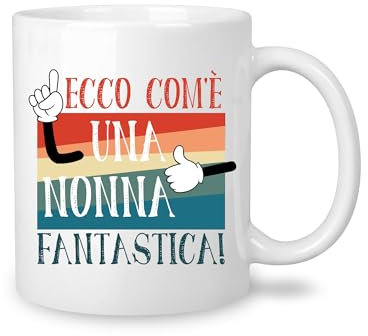 Yufansd Mug Tazza Regalo Nonna 'Ecco Come una Nonna Fantastica' Idea Regali Nonna Compleanno Regali Nonna Natale Regali per Festa dei Nonni Tazza di Ceramica 350 ML (Nonna)