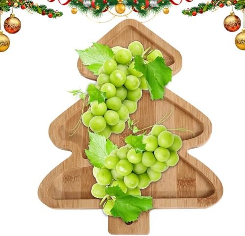 Christmas Tree Tray, Christmas Charcuterie Board, Santa Christmas Tree Shape Plate Tray, Wooden Christmas Serving Tray, Christmas Serving Platters, Reuable Christmas Tree Plates Bread Wooden Plate