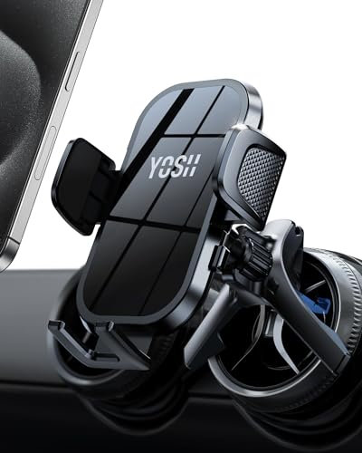 YOSH Soporte Coche para Rejillas Redondas, Compatible con Mercedes-Benz Clase A/B/C/E/V, GLB/GLC/GLE, Audi A1/A3, Soporte Estable en Triángulo para iPhone Samsung Pixel