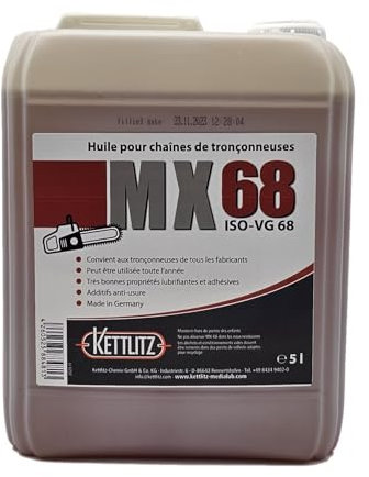 Huile de chaîne de tronçonneuse KETTLITZ-MX68 Minérale - 5 Litres ISO VG 68