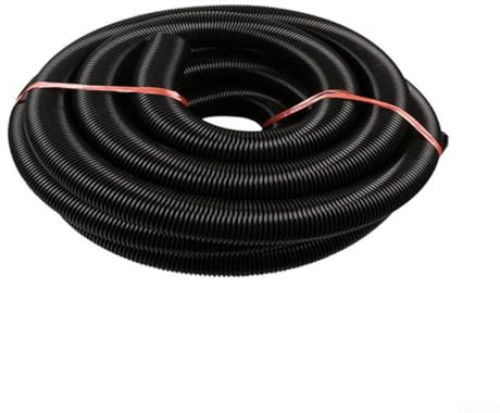Tuyau d'aspirateur robuste, 2 mètres de long avec raccord de 50 mm de diamètre intérieur (noir)