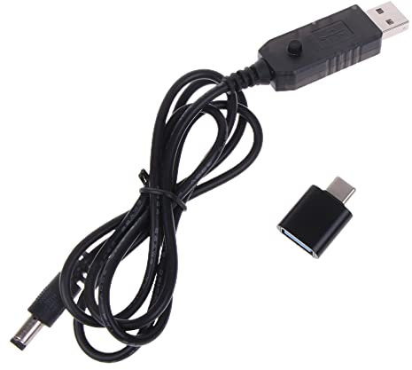 Rudiaoa USB Typec Aufbau Konverterkabel 5V Bis 9V 12V 5.5x2 1 Mm Anschlusspflichterrichteranlage LED LED Adapter LED Anzeige