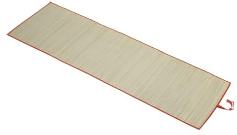 Idena 50128 Strandmatte aus Bast mit Stoffeinfassung in rot, Badematte ca.60x180cm, rollbar als Unterlage für Strand, Freibad, Garten und Urlaub