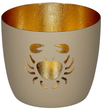 Giftcompany Madras Windlicht M Krabbe Sandstone/Gold 8,5cm