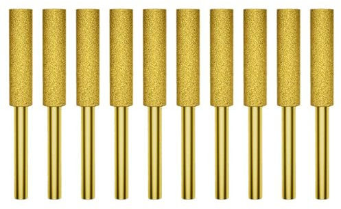 10pcs Chainsaw Sharpener Chainsaw Sharpening Grinding Stones Chainsaw Burr Grinding Stone File for Sharpening Chainsaw Woodworking and Renovation Tool