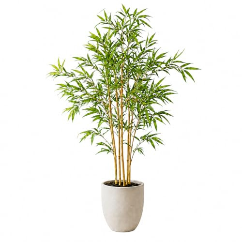 edihome, Piante Finte da Interno, Bambù artificiale 120 cm, Pianta Finta da Interno – Albero Decorativo Realistica con Vaso per Casa Ufficio Hotel (Bambù, 120 cm)