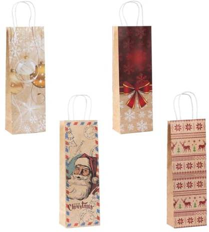 Laro Premium Line Weinflaschentüten Geschenktüten Größe:H36x B12x T8x cm Festtagsglanz/Weihnachten 10/20/40/100 Stk, Anzahl:100, Muster Tüten:Festtagsglanz Weihnachten