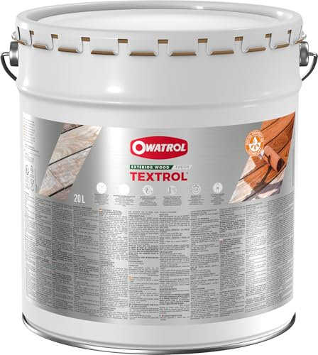 TEXTROL® OWATROL - Saturateur Bois Extérieurs - Châlets, Bardages, Terrasses, Abris de Jardin - Pour Bois Résineux et Feuillus - Polyvalent - Nourrit et Protège Durablement - Teinte Incolore - 20L