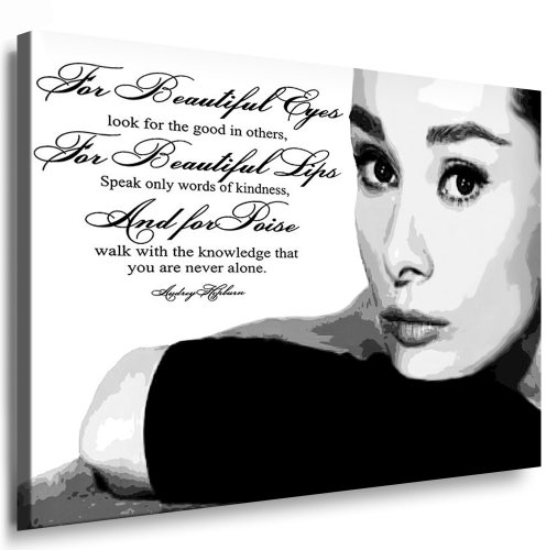 Kunst auf Leinwand `Audrey Hepburn` Bild fertig auf Keilrahmen ! Pop Art Gemälde Kunstdrucke, Wandbilder, Bilder zur Dekoration - Deko. Film/Movie/Tv Stars Kunstdrucke