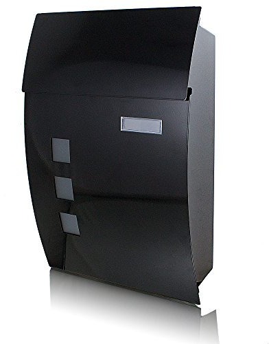 Wandbriefkasten Post Briefkasten Briefkastenanlage Letterbox Mailbox (Schwarz)