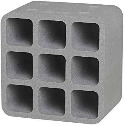 Climapor Flaschenbox Cube aus Styropor, grau - für 9 Flaschen max. Ø 9 cm, 4 Stück