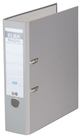 Elba Ordner A4, rado brillant, breit, veredeltes Papier, grau, 1 Stück