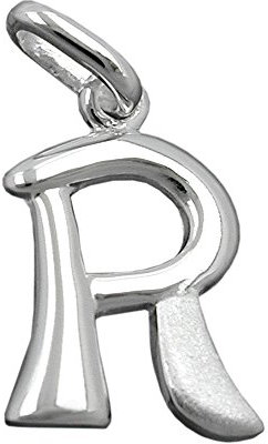 Unisex Kettenanhänger Anhänger Buchstabe R aus 925 Silber Abmessung 15 x 10 mm inkl. kleiner Schmuckbox