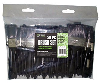 50 Assorted Disposable Paint Brush Set 5 Sizes 50pc Economy Decorators Builders
