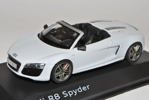 Schuco A-U-D-I R8 Cabrio Suzuka Grau Weiss Facelift Ab 2012 1/43 Modell Auto mit individiuellem Wunschkennzeichen