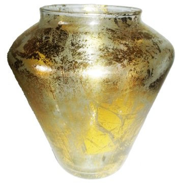 Jarrón de Cristal Coloreado, florero de Vidrio soplado a Boca de Colour Oro Antiguo, jarrón de Mesa, Vintage, Altura Cerca 17 cm, Oberstdorfer Glashütte