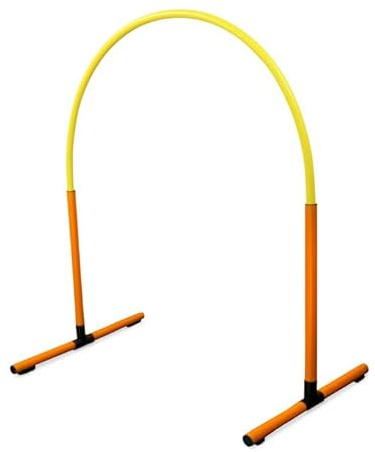 SPORTIKEL24 Hoopers Hoop – wetterfest, VDH-konform & farbig – mit Stecksystem für sicheres Hundetraining – aus robustem Kunststoff – Flexibler Hundesport-Reifen mit Stecksystem – Orange/Gelb