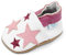 Dotty Fish Krabbelschuhe aus Leder – rutschfeste, weiche Sohle, Barfußgefühl, Lauflernschuhe & Babyschuhe für Mädchen. Weiß und Hellrosa Sterne. 12-18 Monate (21 EU)