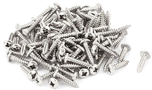 sourcing map 3.5mm x 16mm Pan Head Phillips Self Tapping Screw Fasteners 100 Pcs