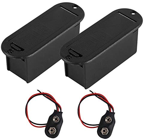 Lot de 2 boîtiers de batterie 9 V pour micro actif de guitare basse
