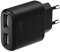 Hama 2-Fach 173623 USB-Ladegeraet Steckdose Ausgangsstrom (max.) 2400mA 2 x USB, Schwarz