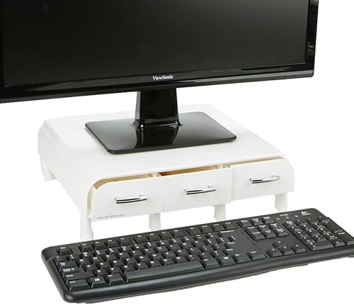 Mind Reader PC, Laptop, IMAC Monitor Stand and Desk Organizer, White